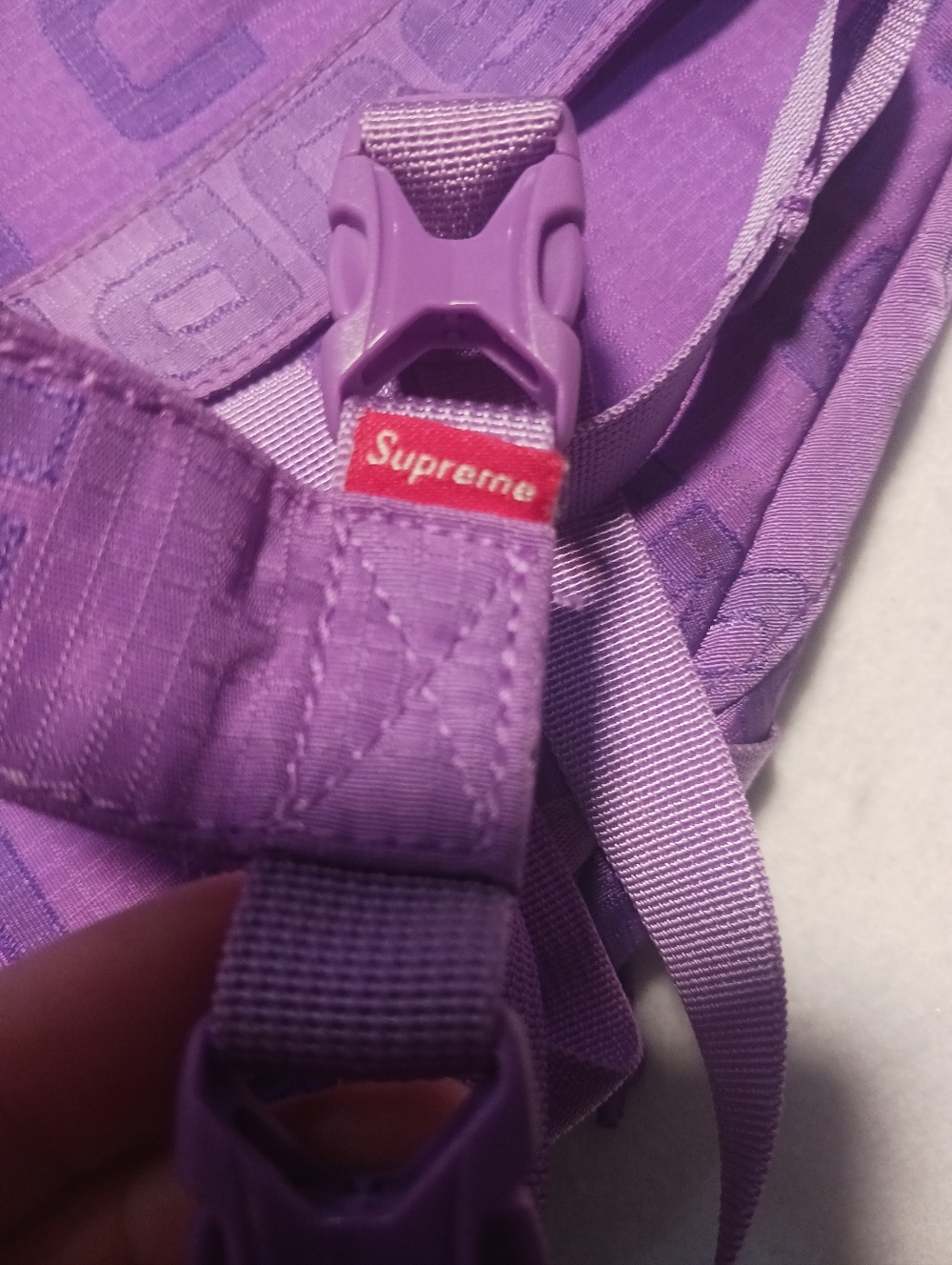 SUPREME LOGO SLING PACK BACKPACK Purple - Picture 6 of 13